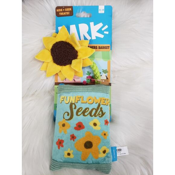 Bark Box Farmers Barket Market Funflower Seed Dog Squeak Chew Toy XS-M Sunflower - Picture 1 of 5